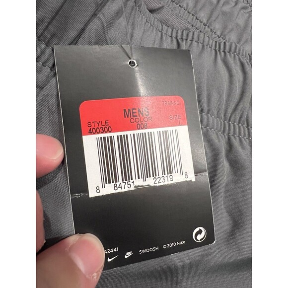 Y2K Nike Pants Mens L Grey Lined Windbreaker Baggy Track Drawstring 400300 NEW - Picture 4 of 9